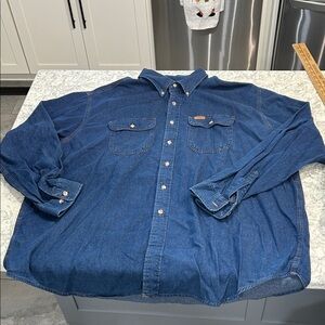 Vintage Carhartt Blue Denim Button-Up Shirt